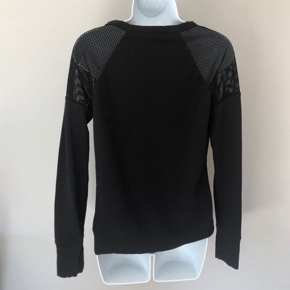 Athleta black Citytime mesh shoulder pullover sweatshirt size XS - Picture 4 of 7